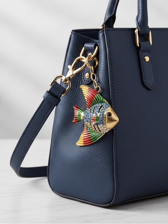 Other - Colorful Rainbow Fish Bag Charm or Key Chain